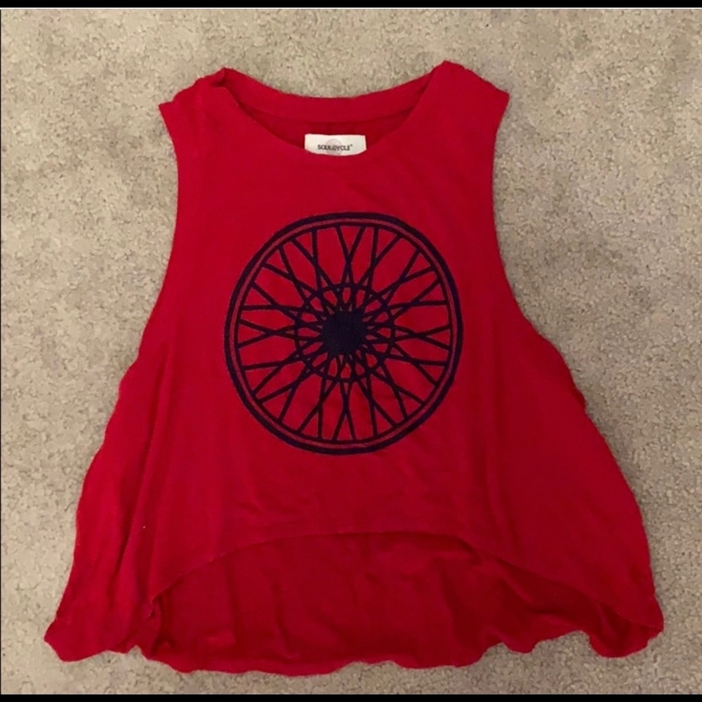 Soulcycle cropped high low tank